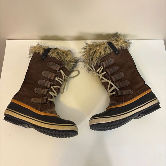 Sorel Brown Leather Suede Lace Up Tall Winter Waterproof Boots Size 7 - Picture 5 of 6